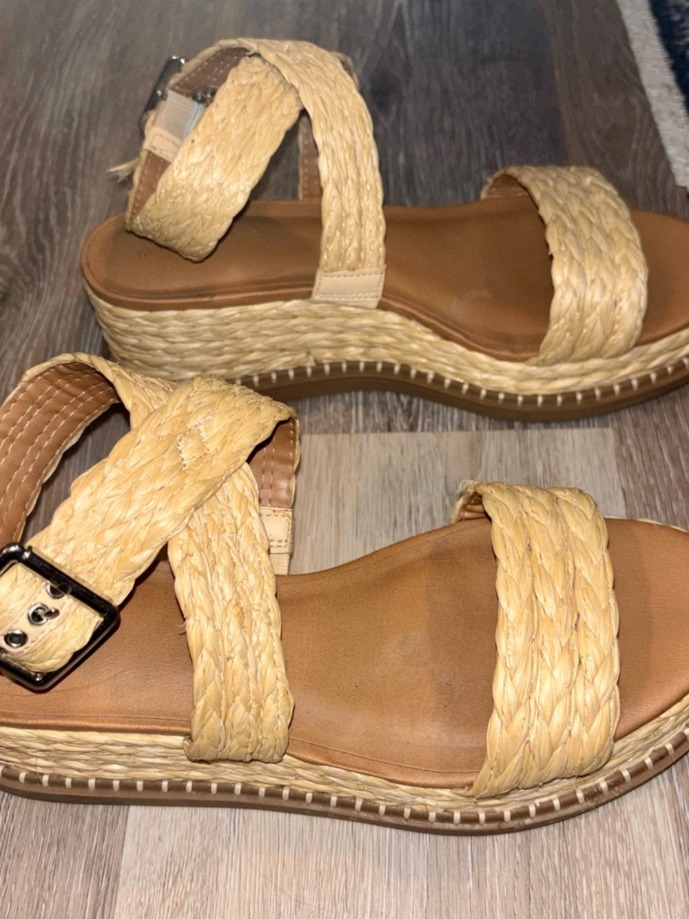 Universal Thread Tan Braided Wedge Sandals